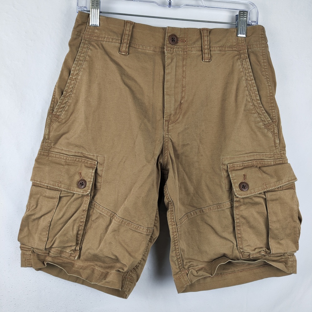 American Eagle Outfitters Shorts Mens 28 Beige Cargo Flex Canvas Pockets Casual